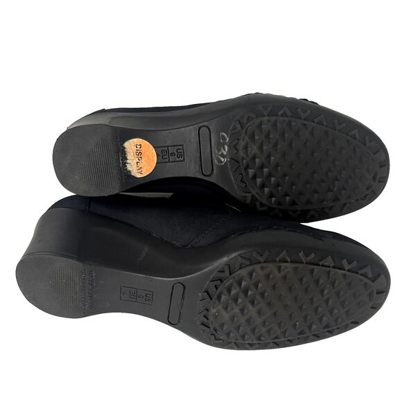 Aerosoles Boots Womens 6 Wedge Ankle Comfort Bootie Zip Black Suede - Picture 6 of 6